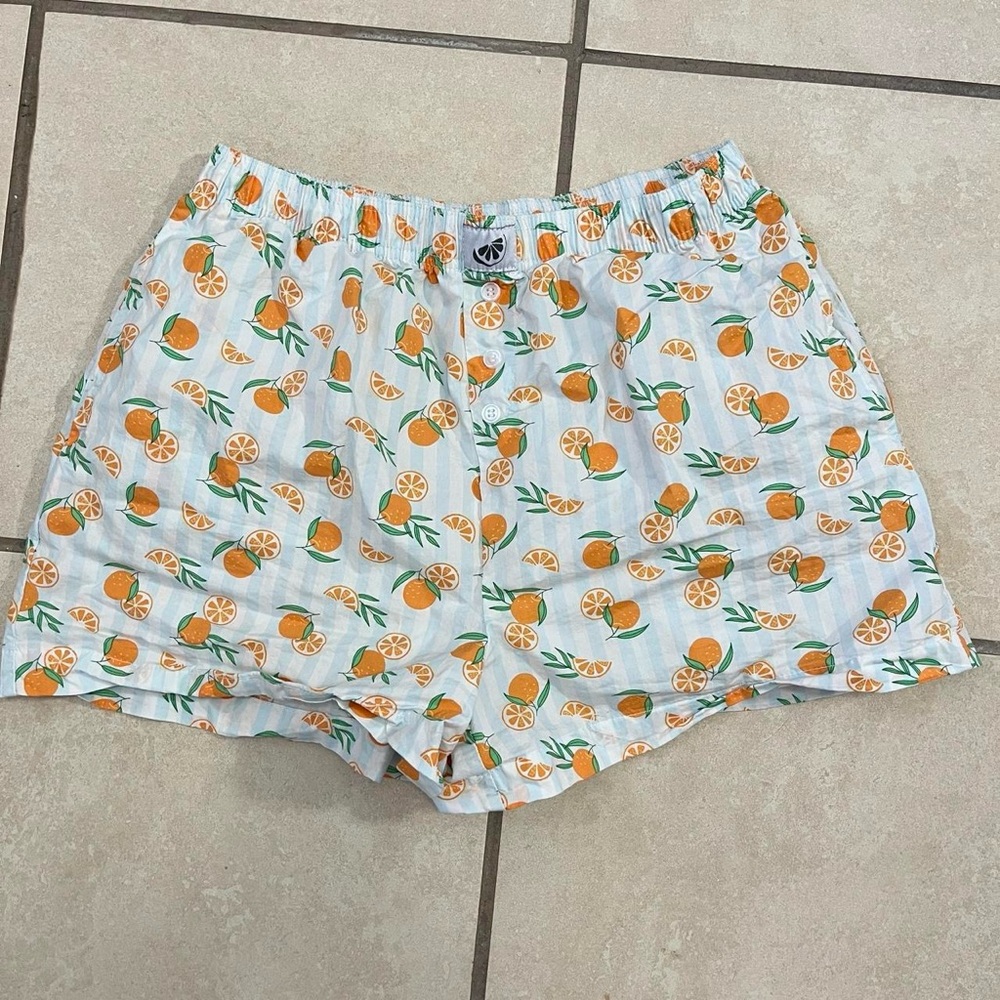 Orange Print Women's Shorts